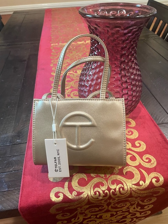 Telfar Handbags - TELFAR Small Gold Shopping Bag